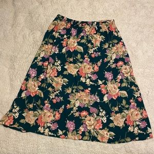 Vintage Floral Mid-Length Skirt